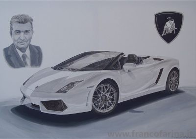 Lamborghini e ritratto di Ferruccio Lamborghini