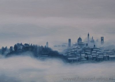 Bergamo tra nebbia e neve